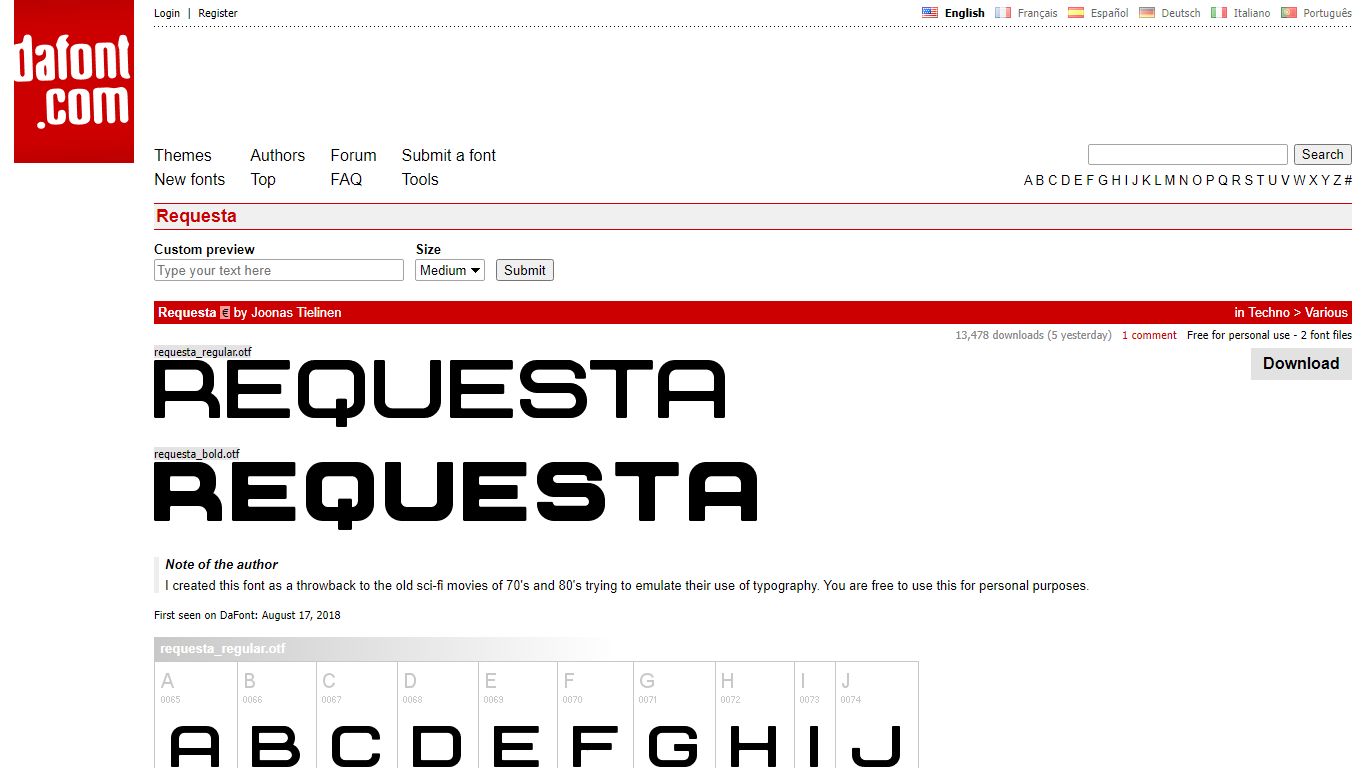 Requesta Font | dafont.com